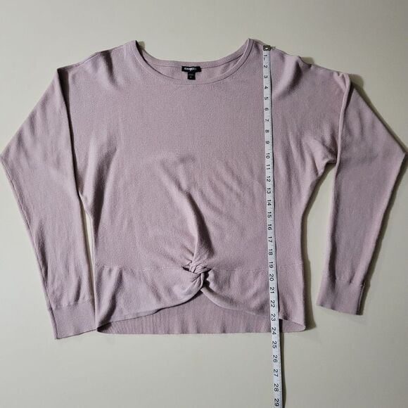 Express Pink Knotted Front Round Neck Dolman Sleeve Sweater - Picture 4 of 13